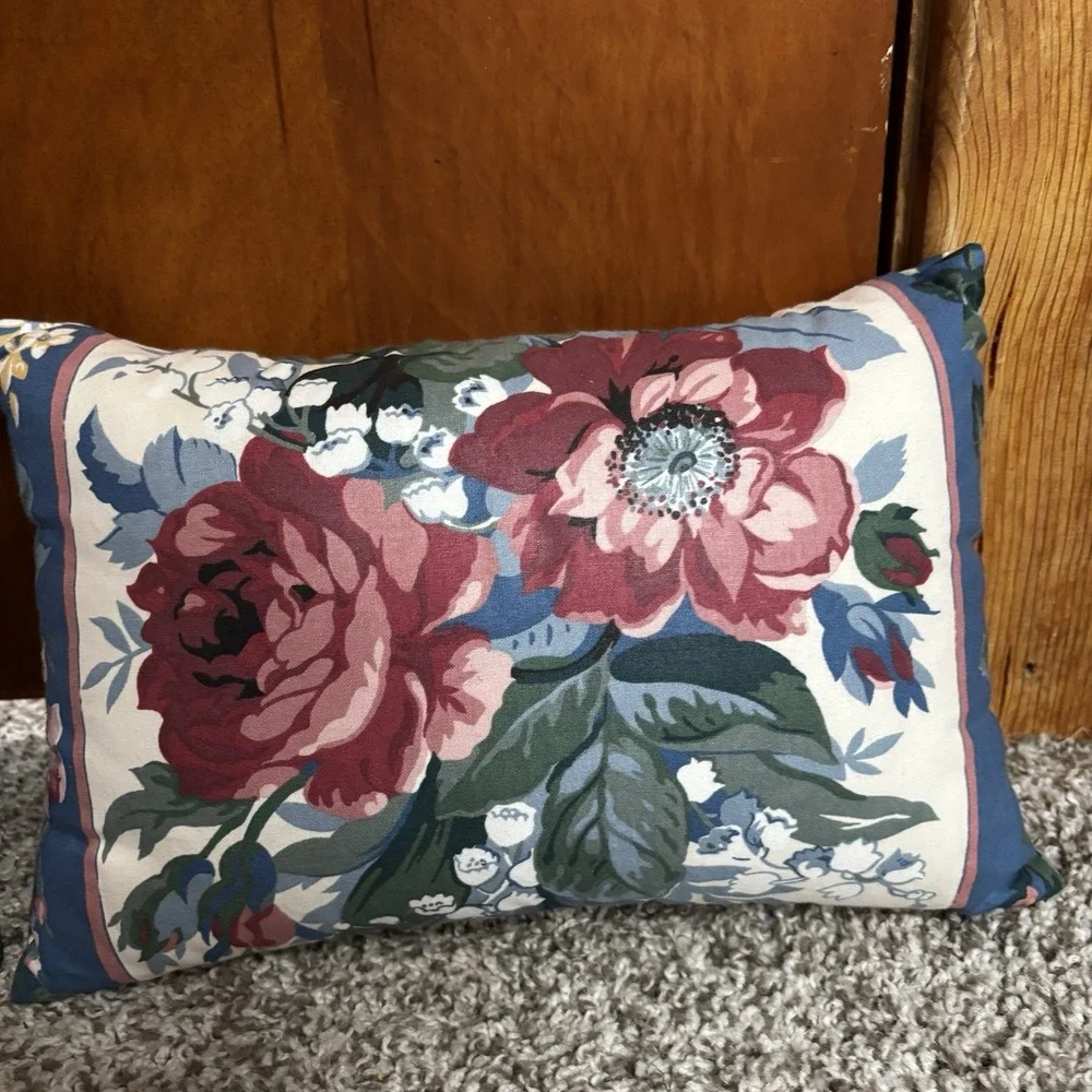 Vintage Waverly Floral Print Flower Throw Pillows 13